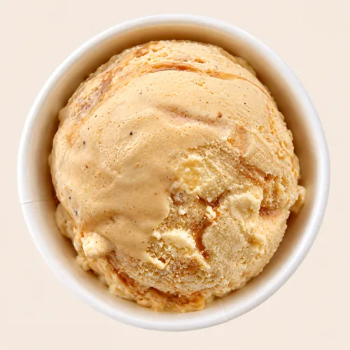 Pumpkin Caramel Cheesecake ice cream scoop