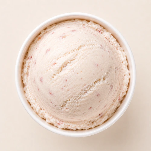 Strawberry Buttermilk ice cream scoop